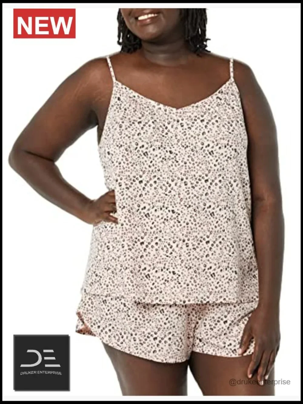 Women's Knit Jersey Cami Short Pajama Set - Relaxed Fit Cotton Modal Sleepwear